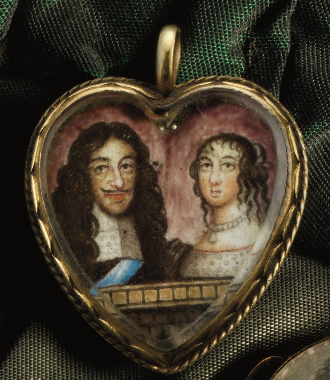 Kalp şeklinde Charles II Anıt Kolye by English School
