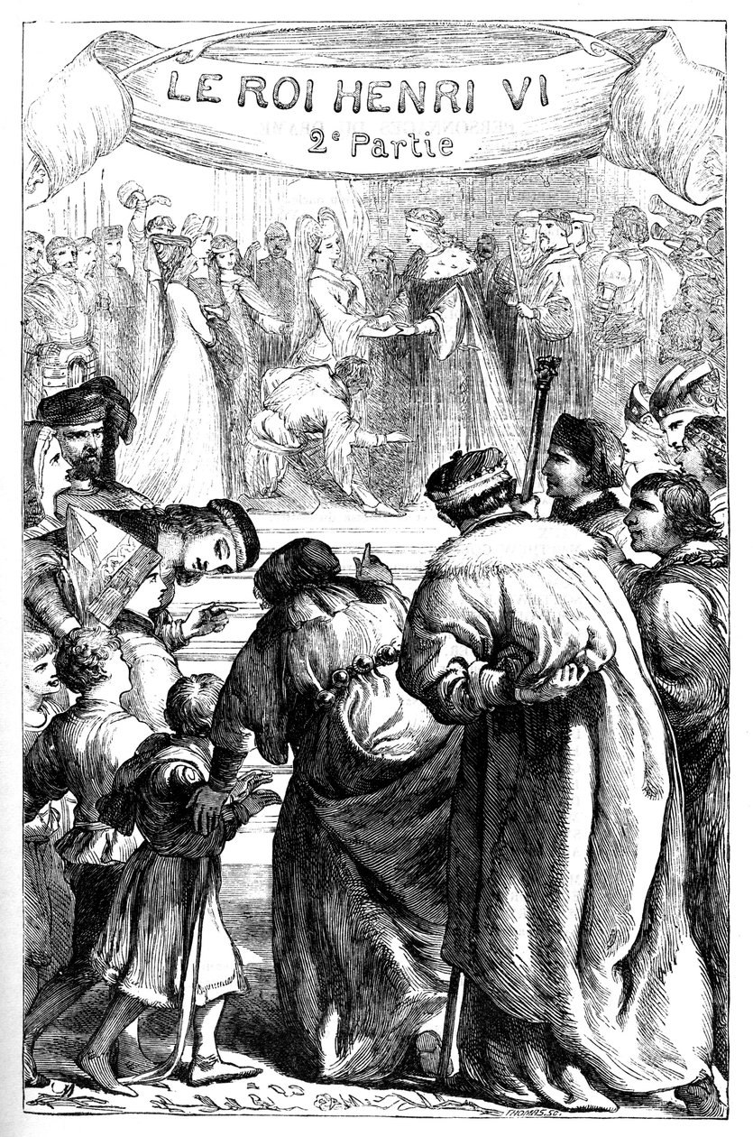 Henri VI - Kral Altıncı Henry'nin İkinci Bölümü - “” William Shakespeare'i Tamamlıyor”” da İllüstrasyon 1866 - Bu baskının çizimleri ve genel biçimi, Londra'da yayınlanan Cassell'in resimli Shakespeare'inden ödünç alınmıştır. by English School