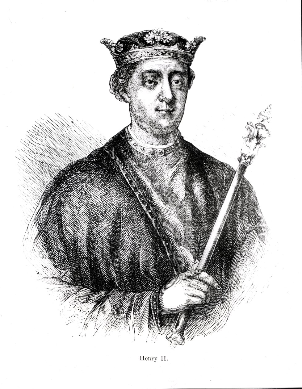 Henry II (1133-89) (gravür) (bundw fotoğrafı) by English School