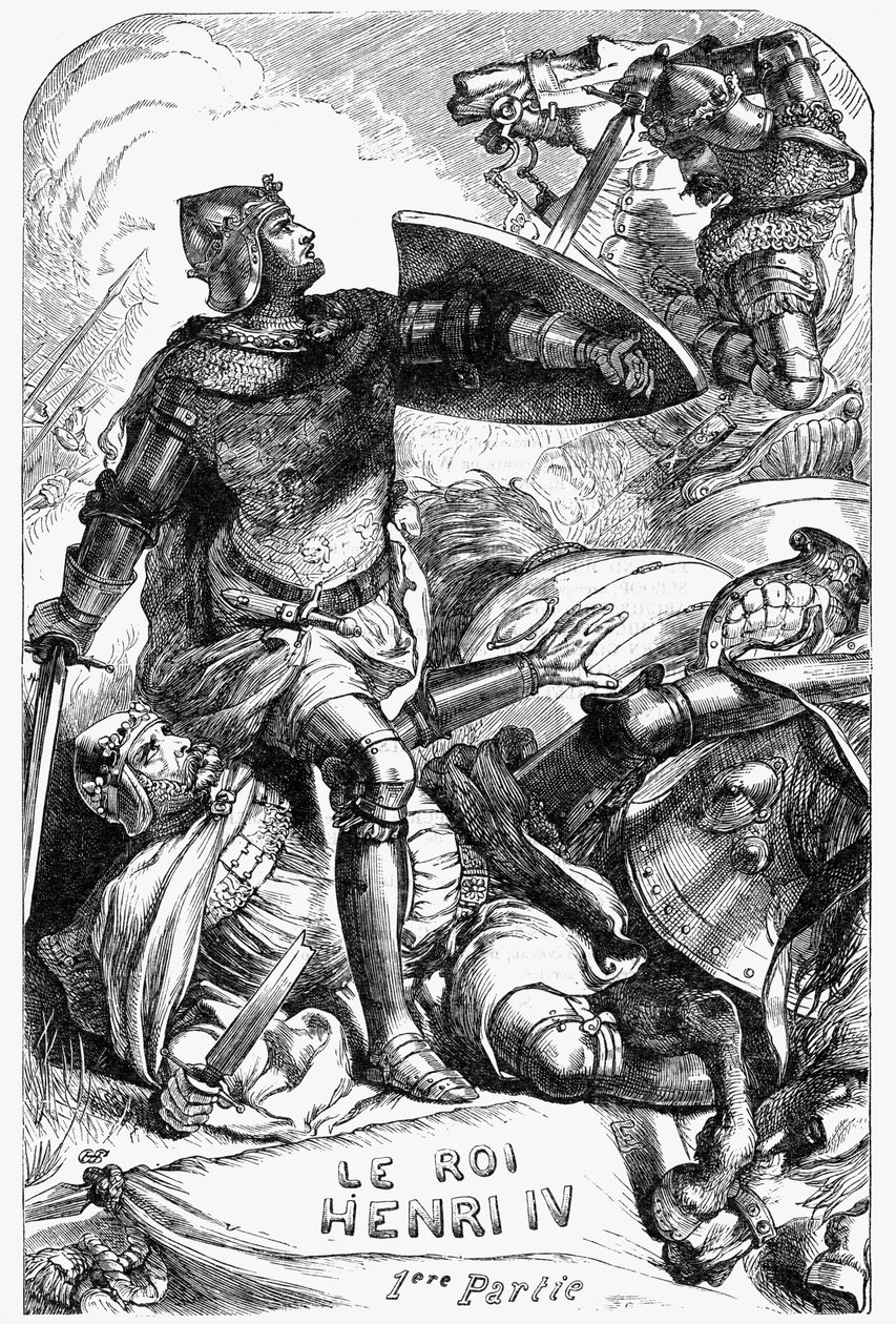 Henry IV (Henry IV) - “” William Shakespeare tarafından tamamlanan eserler”deki illüstrasyon 1866 - Bu baskının çizimleri ve genel biçimi, Cassell