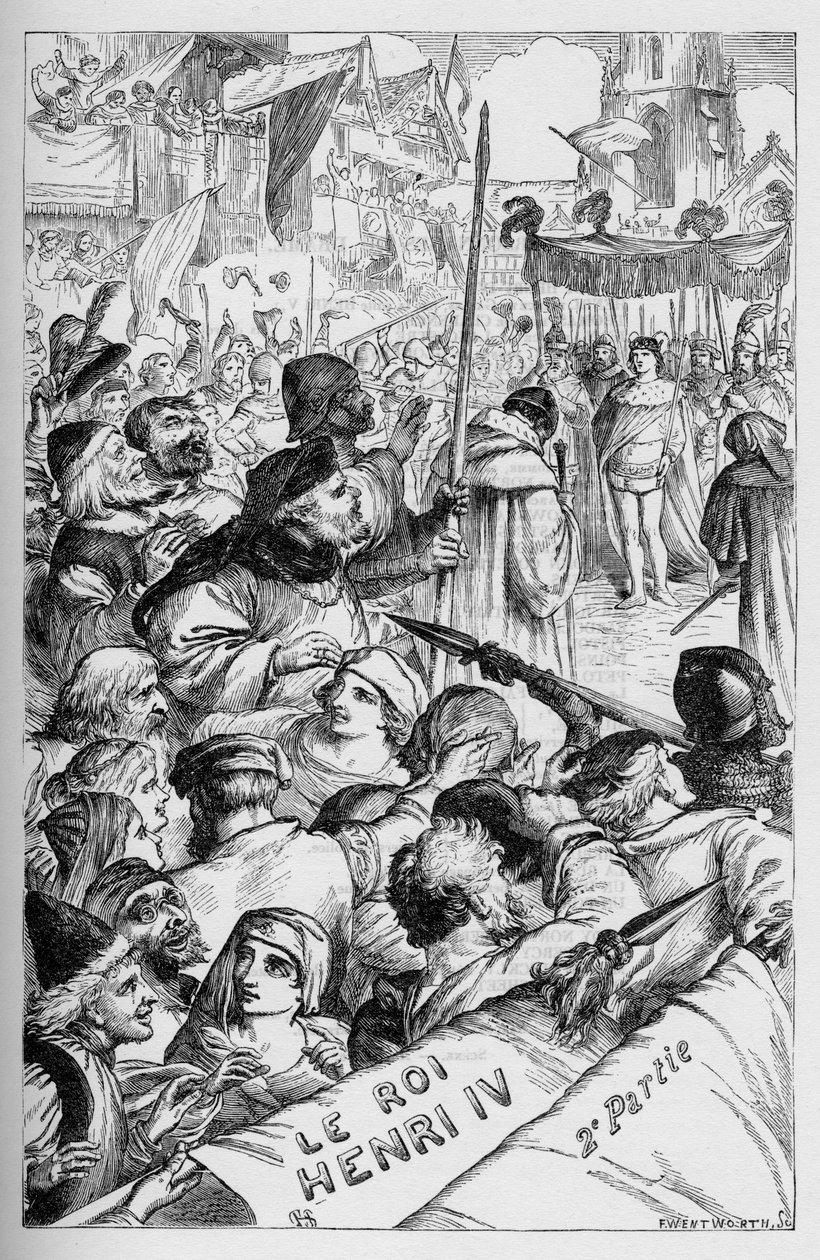 Henry IV (Henry IV) - “” William Shakespeare tarafından tamamlanan eserler”deki illüstrasyon 1866 - Bu baskının çizimleri ve genel biçimi, Cassell