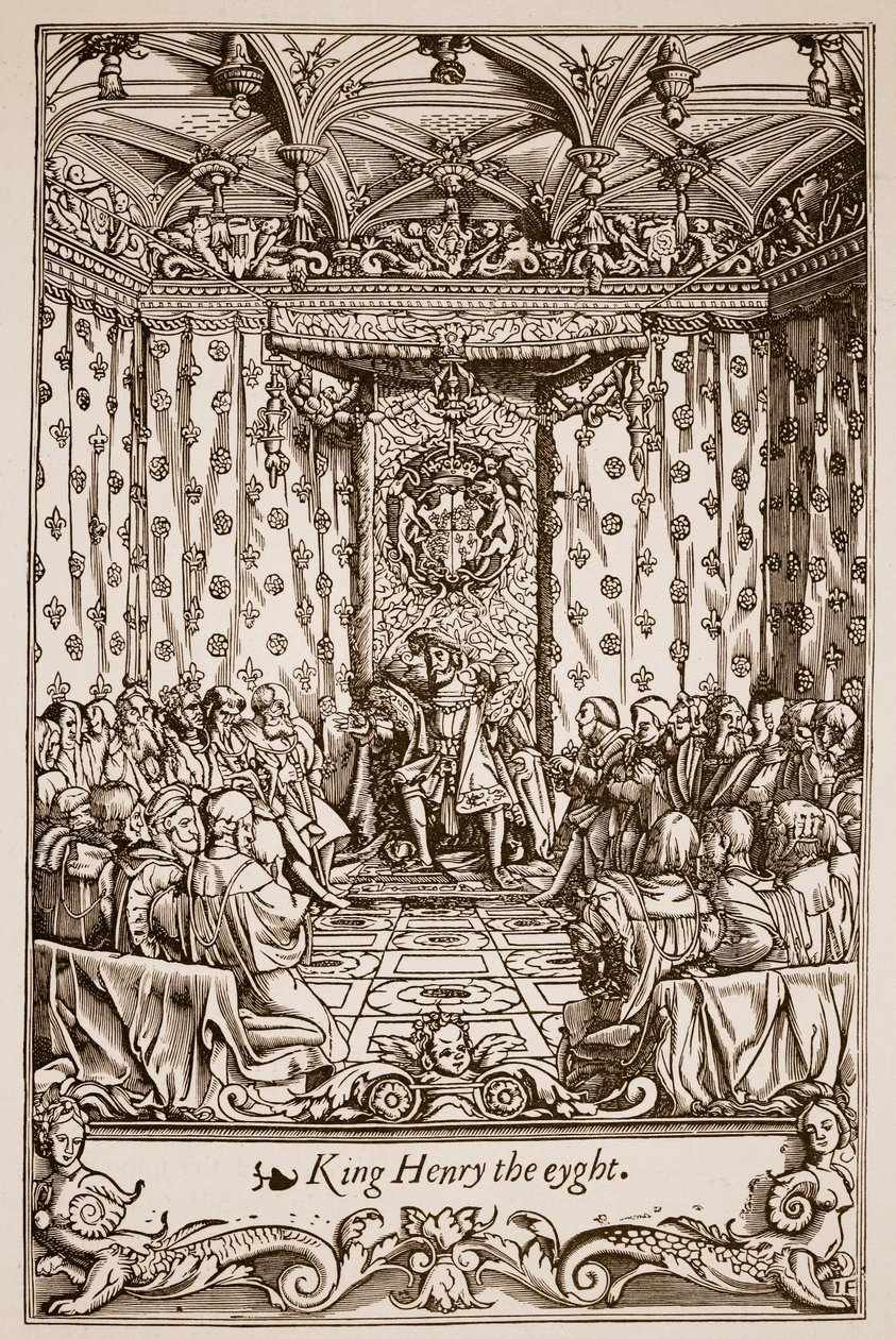 Henry VIII Parlamentoda (sepya fotoğrafı) by English School