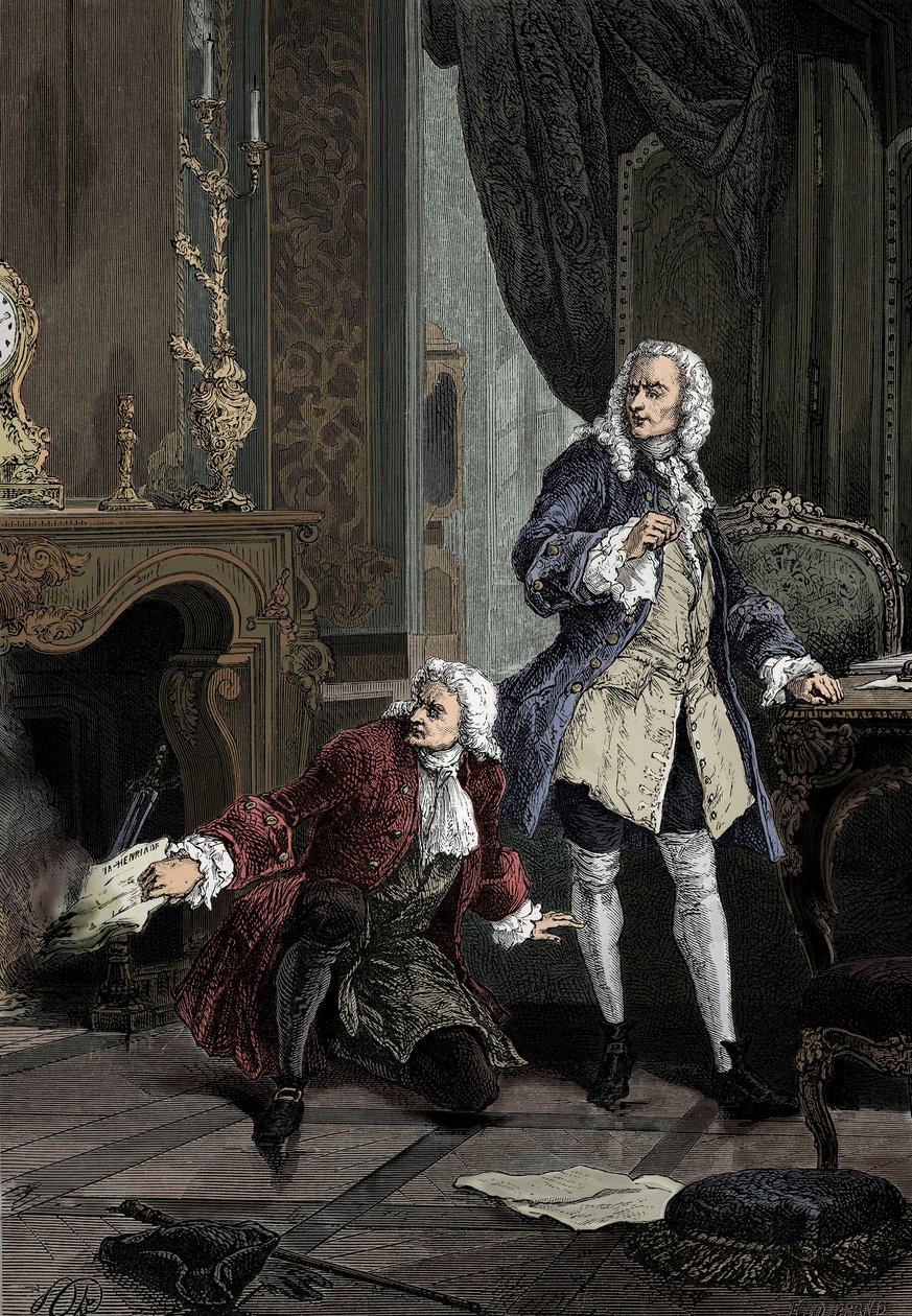 Henault ve Voltaire by English School