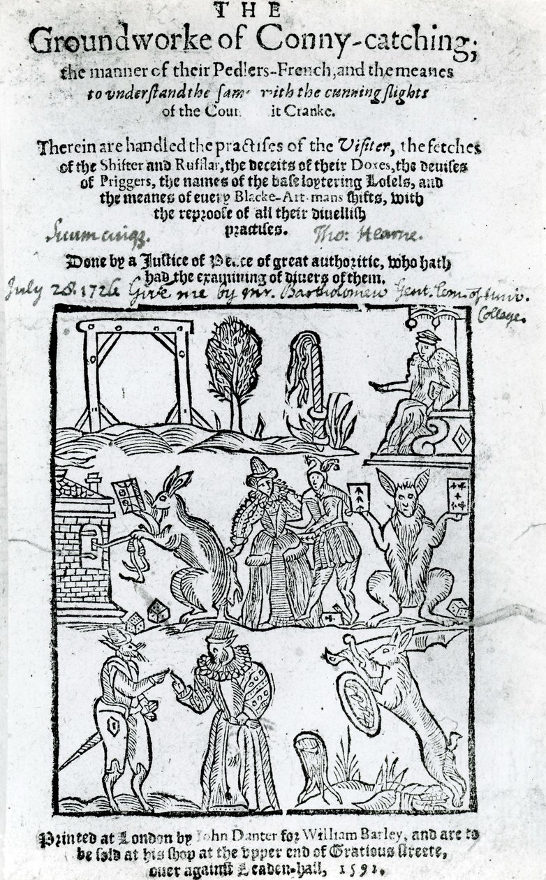 Conny-yakalamanın Temel Çalışmasının İllüstrasyonu, 1592 by English School