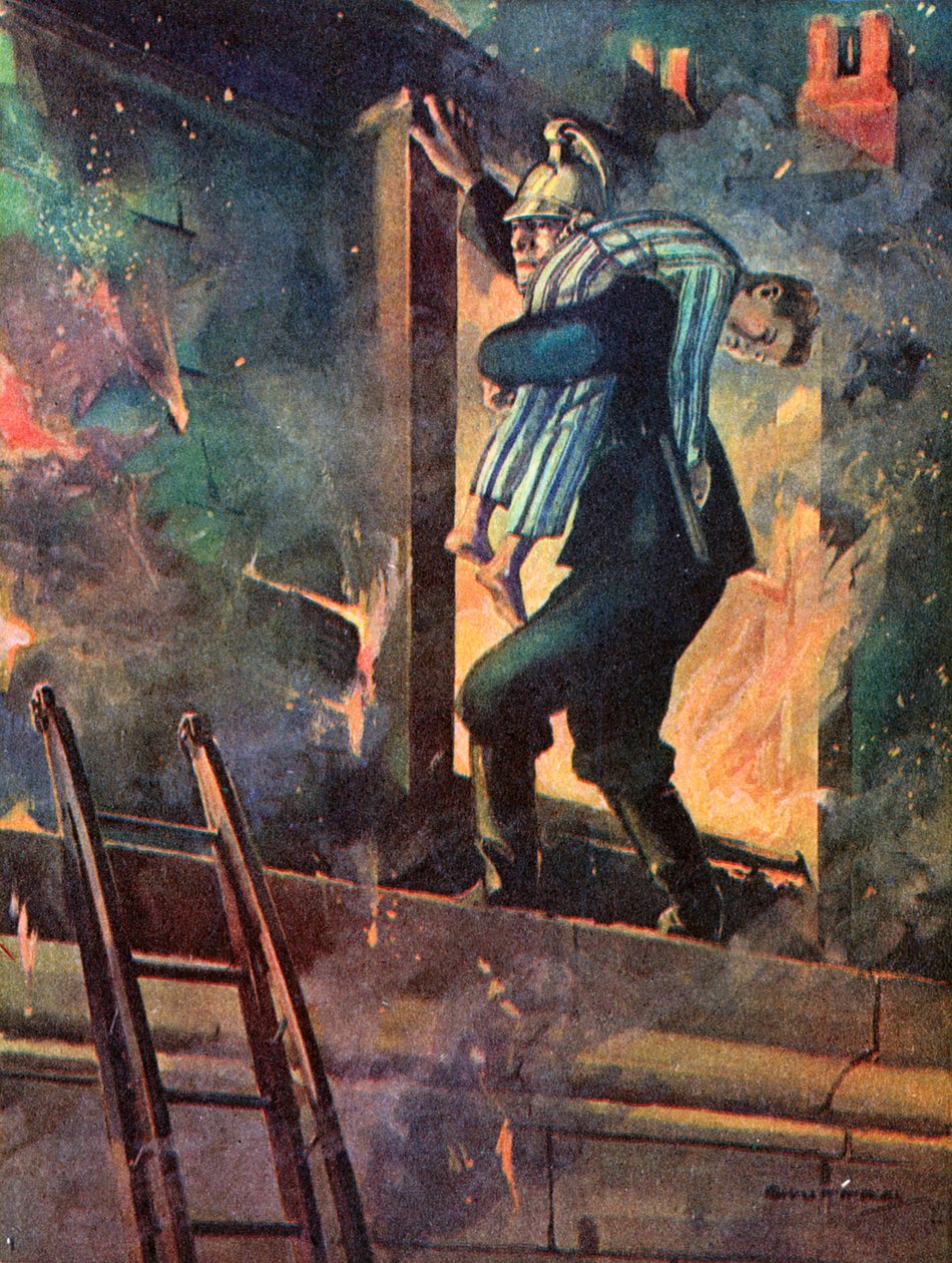 In the Nick of Time (renkli taş baskı) by English School