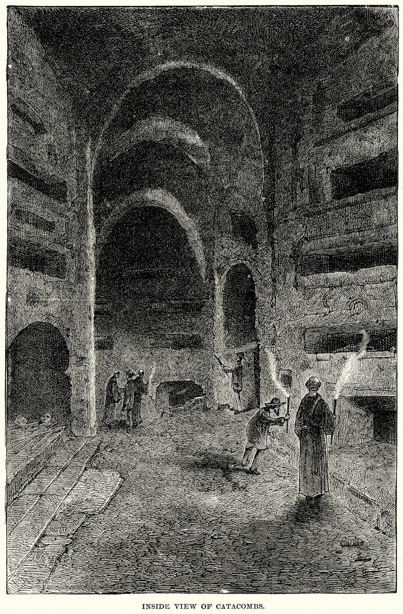 Yeraltı Mezarlarının İç Görünümü (gravür) by English School