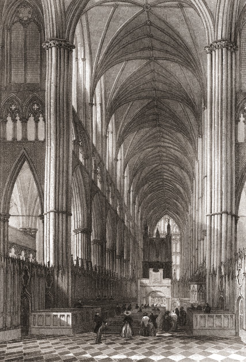 Westminster Abbey'nin İçi, Westminster Şehri, Londra, İngiltere by English School