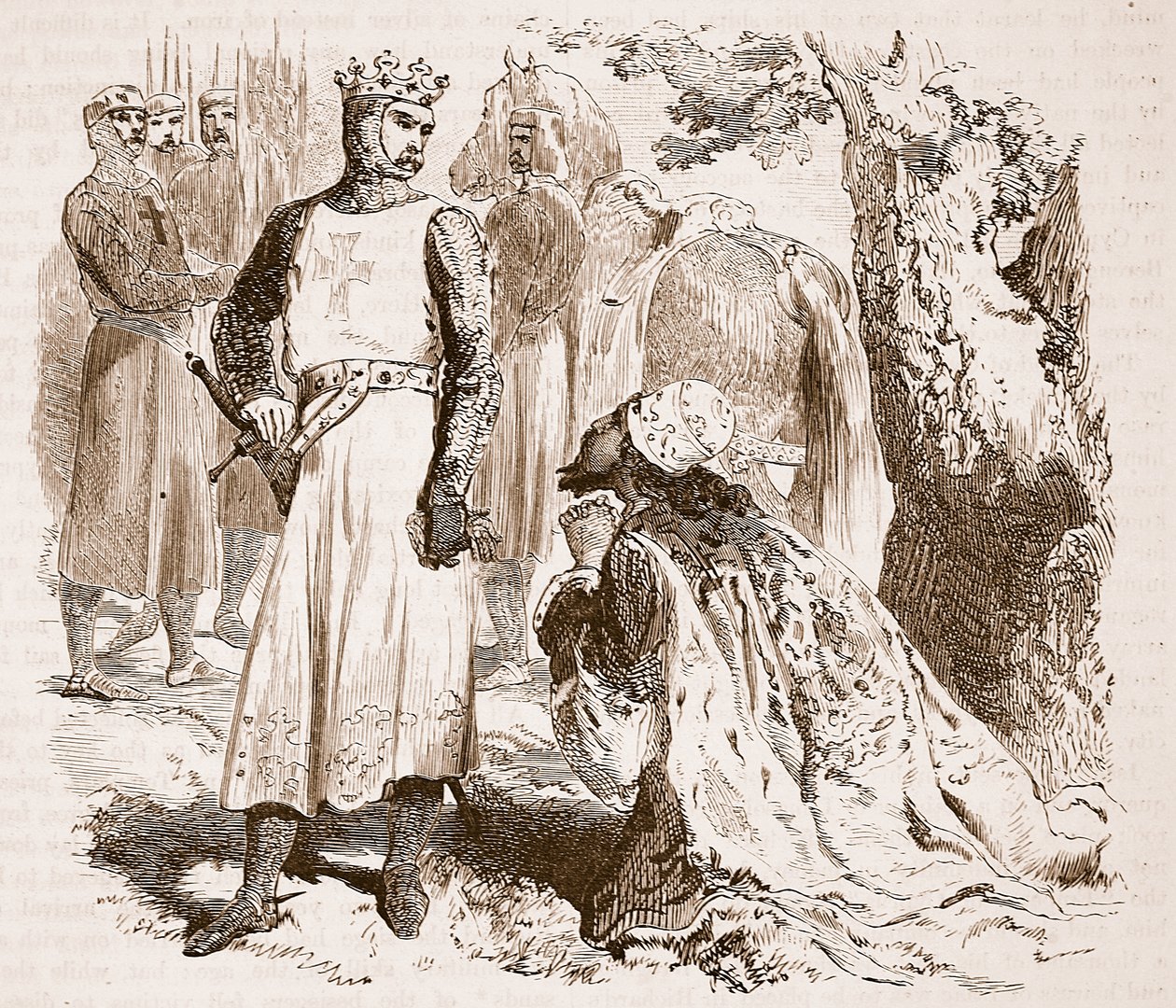 Kıbrıslı Isaac kızının serbest bırakılması için yalvarıyor, Cassells Illustrated History of England