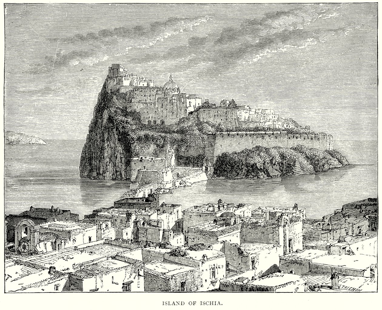 Ischia Adası (gravür) by English School