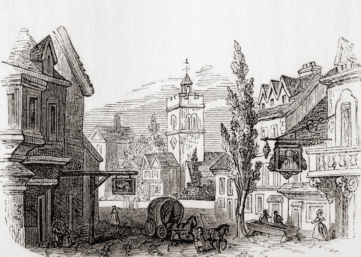 Islington, Greater London, İngiltere, 1760, Old England: A Pictorial Museum, pub. 1847 by English School