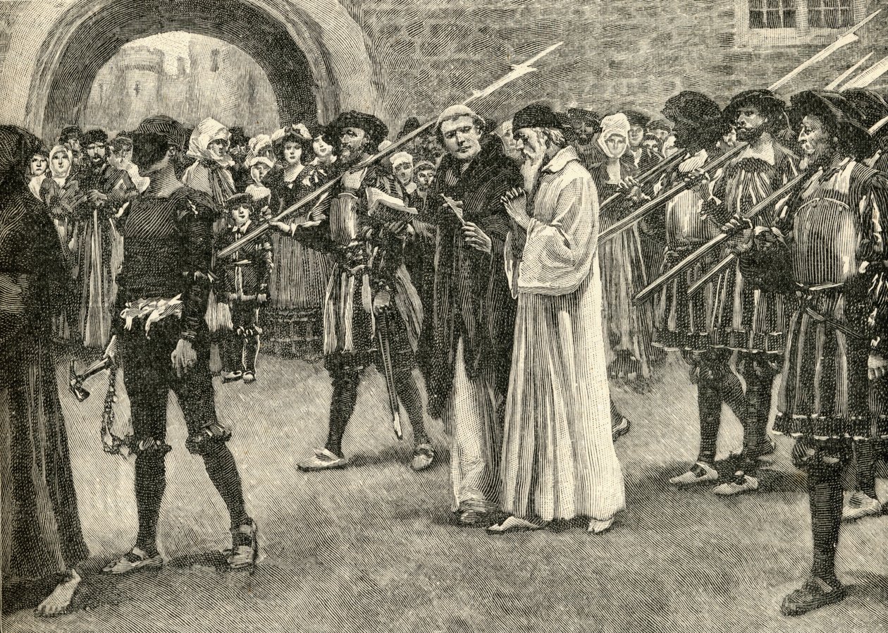 John Frith (1503-33) şehadetine gidiyor by English School