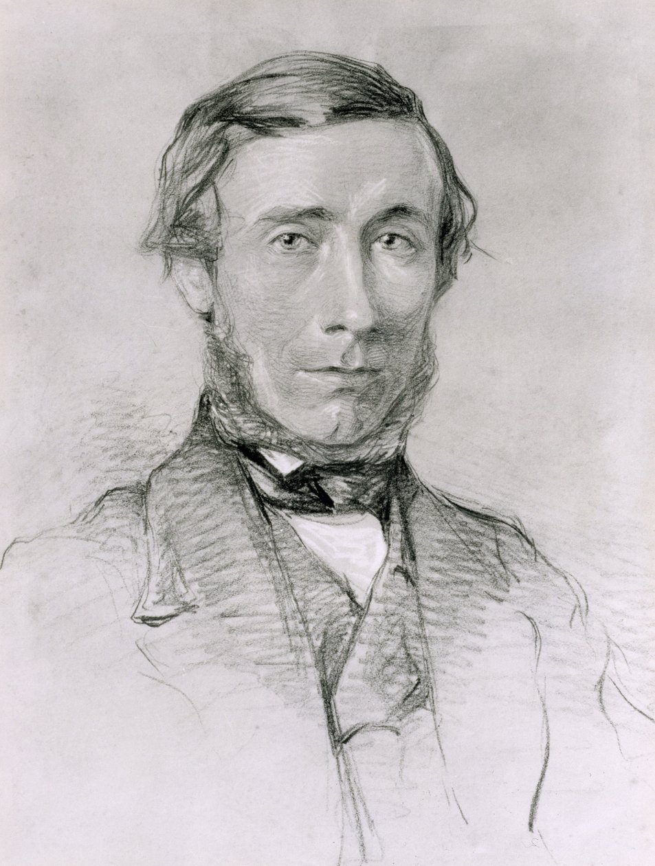 John Tyndall (1820-93) (kağıt üzerinde beyazla yükseltilmiş kömür) by English School