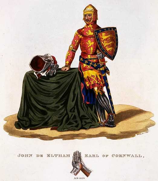 John of Eltham, Cornwall Kontu (1316-36) 1329, W. Maddocks tarafından oyulmuş, Samuel Rush Meyrick tarafından yazılan 