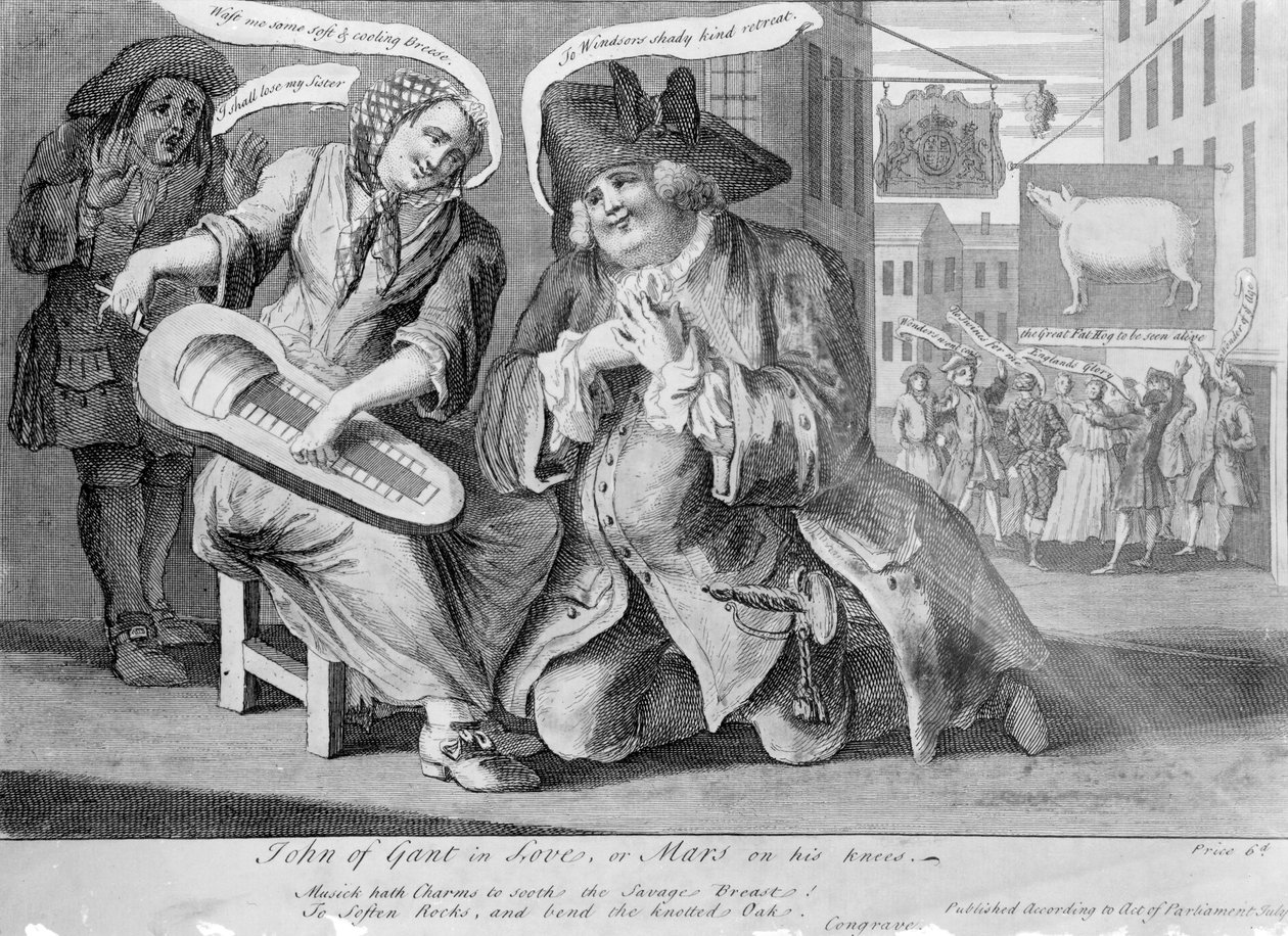 John of Gant Aşık veya Mars dizlerinin üzerinde, 1749 by English School