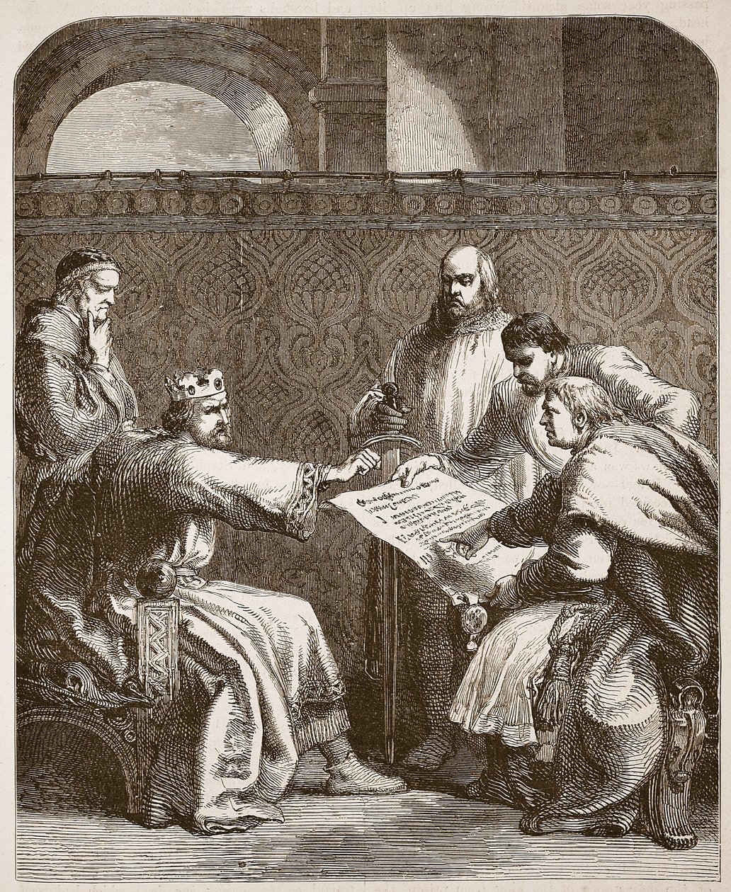 John, Baronların makalelerini imzalamayı reddediyor, Cassells Illustrated History of England