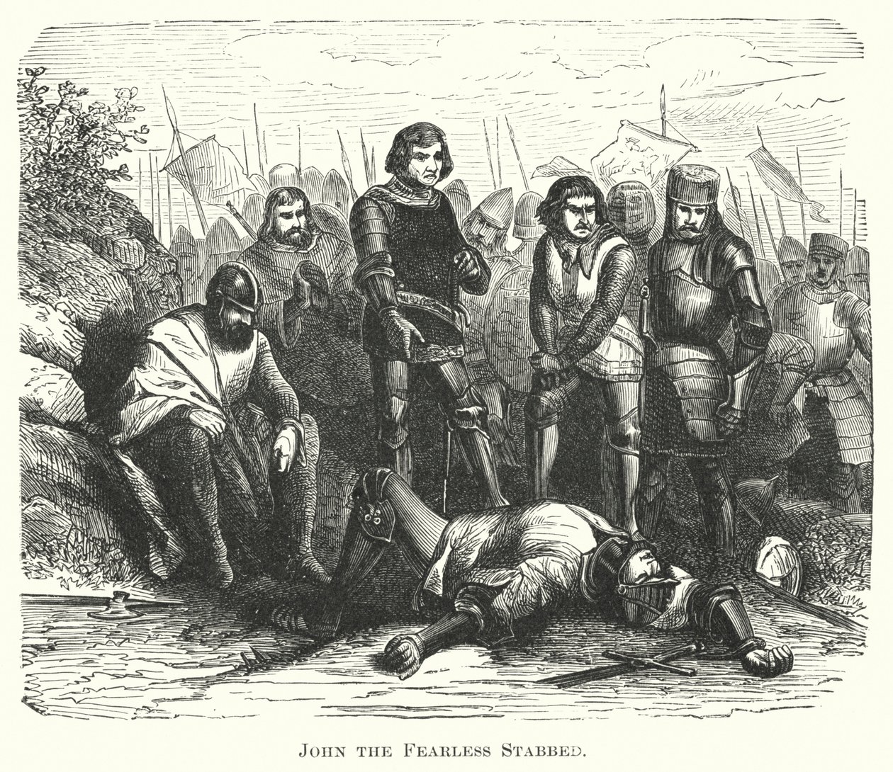 Korkusuz John Bıçaklandı (gravür) by English School