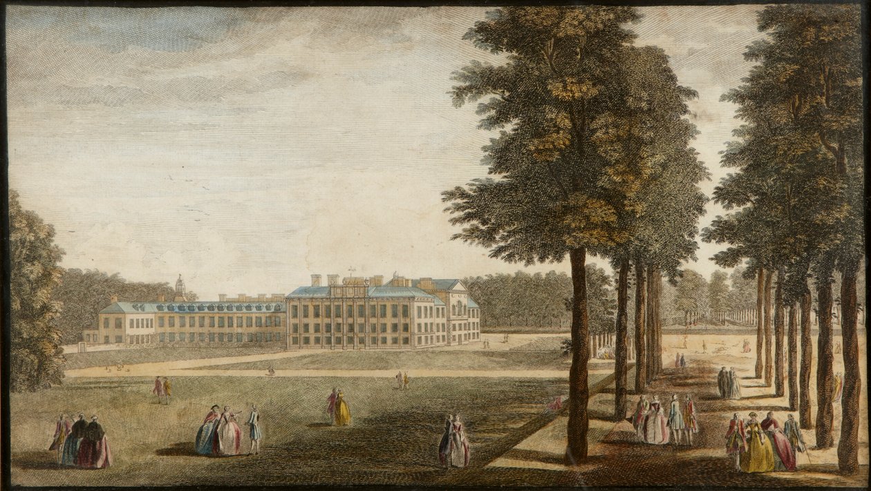 Kensington Sarayı, c.1740-60 (el boyaması gravür) by English School