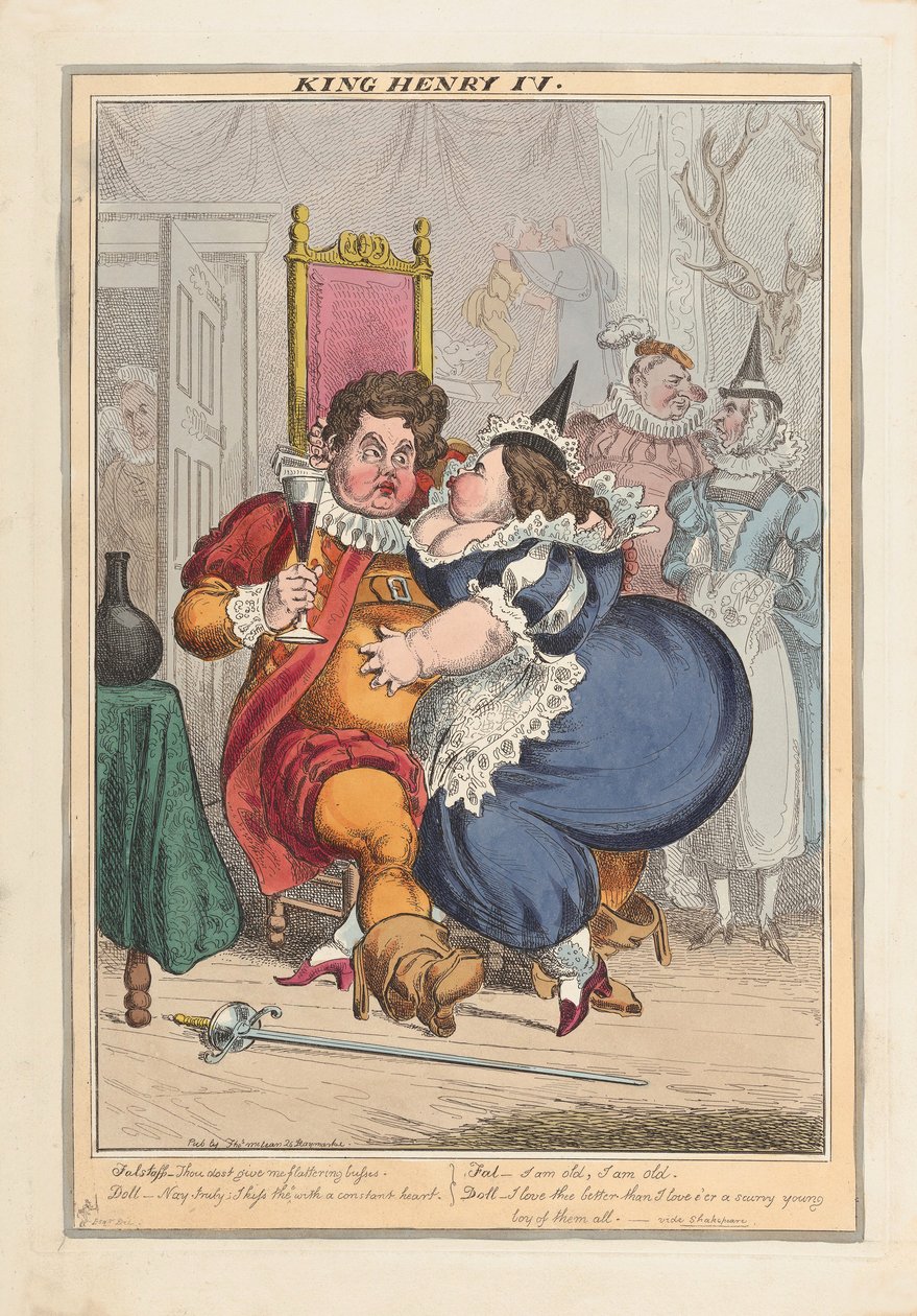 Kral Henry IV, pub.1827 (el renkli gravür) by English School