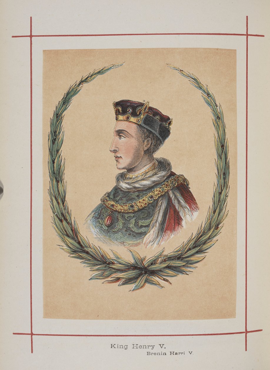 Kral V. Henry, Henry Tyrrell'in 'A History of England for the Young' kitabından illüstrasyon by English School