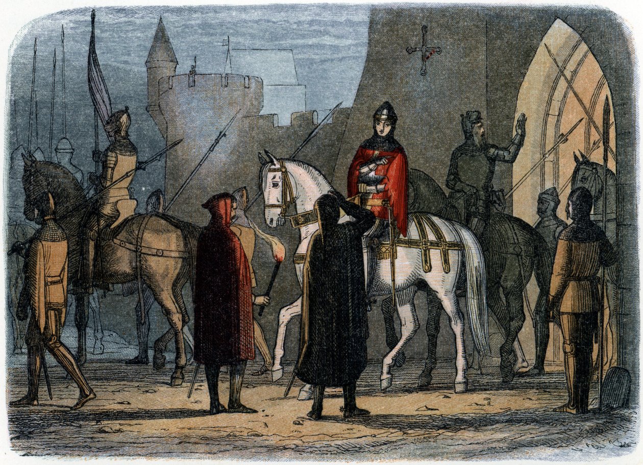 Lancaster Kralı V. Henry, James Doyle'un 'A Chronicle of England' çizimi by English School