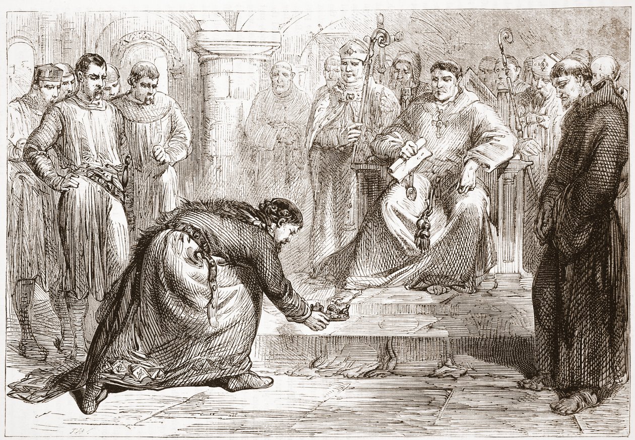 Kral John ve Papa Elçisi, James Aitken Wylie (1808-1890) tarafından yazılan Protestanlığın Tarihinden bir örnek, pub. 1878 by English School