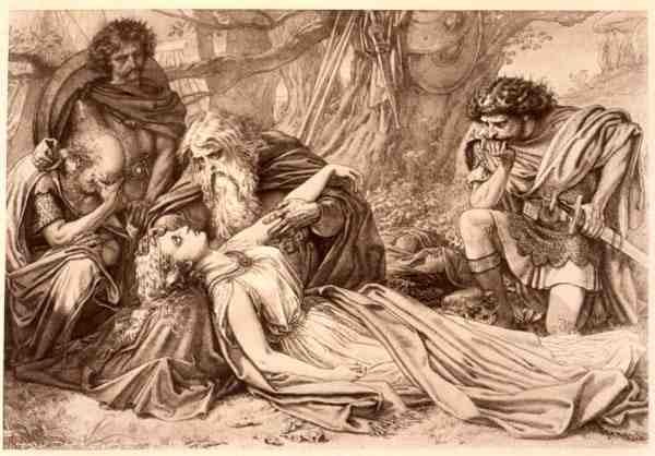 Kral Lear, Perde 5 Sahne 3, William Shakespeare (1564-1616) (gravür) by English School