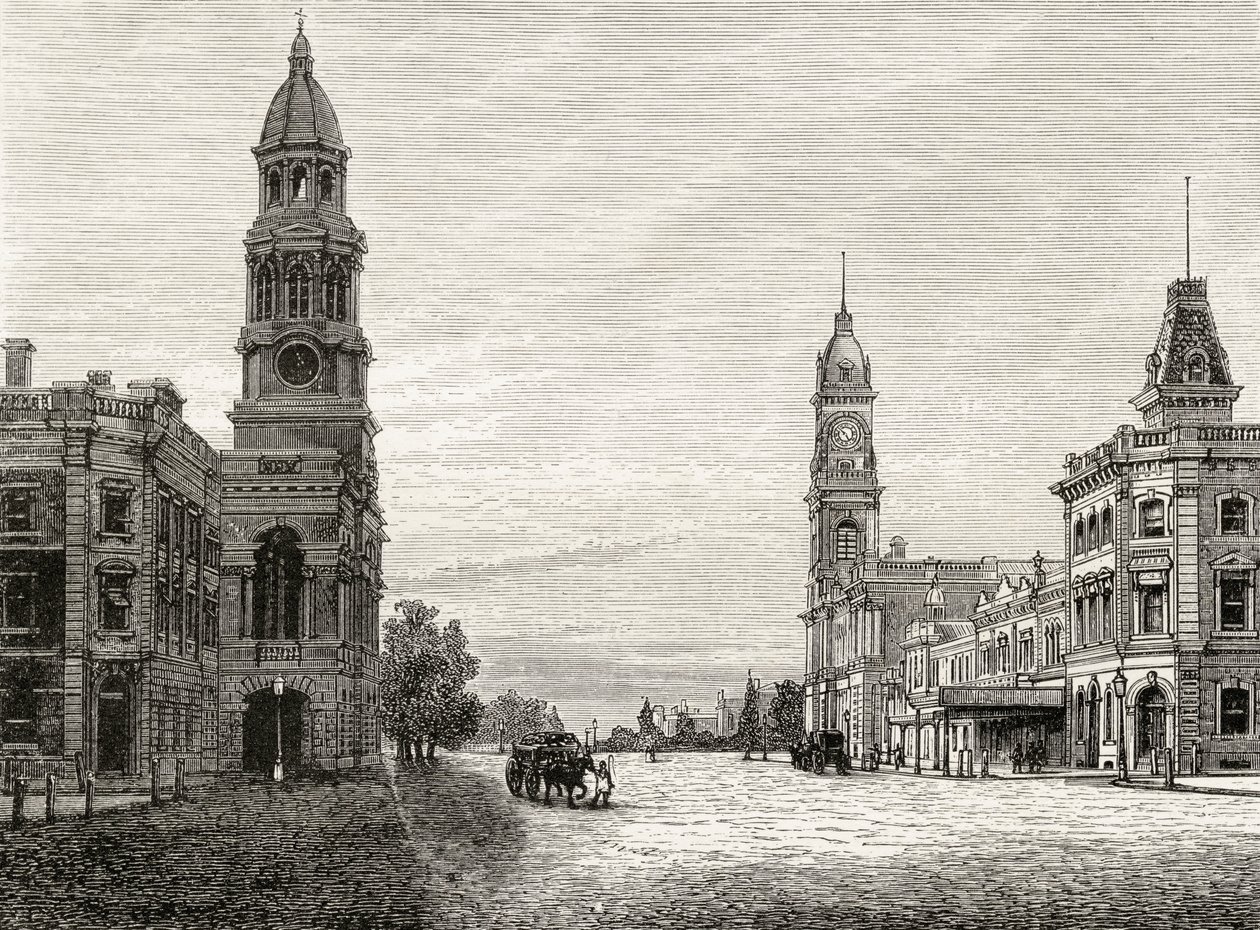 King William Street, Adelaide, c.1880, Howard Willoughby