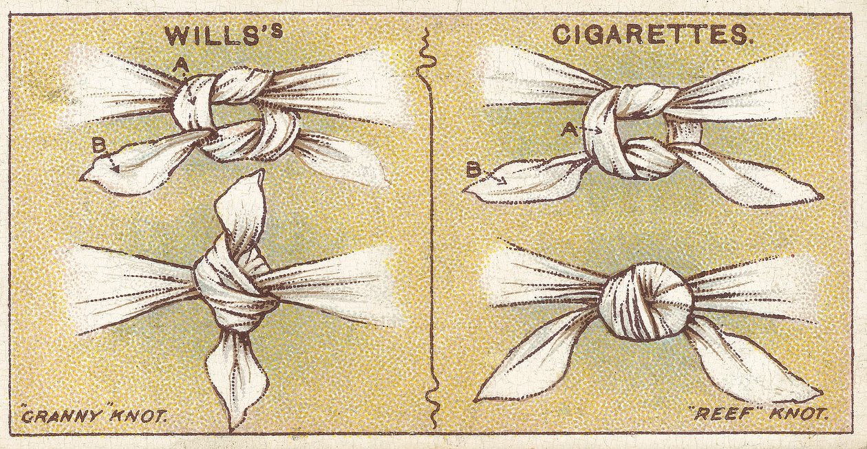 Knots, No.6, Willss Cigarettes kartlarının İlk Yardım serisinden, 1913 by English School