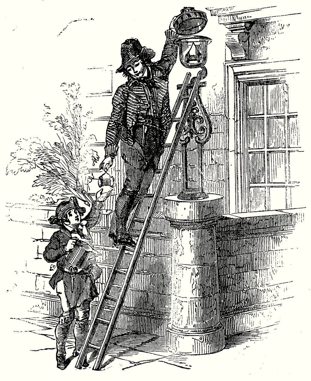 Lamplighter (gravür) by English School
