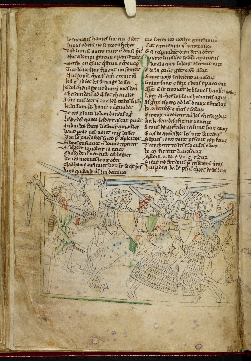 Lansdowne 782 f.26v Atlı şövalyeler arasında bir savaş, 