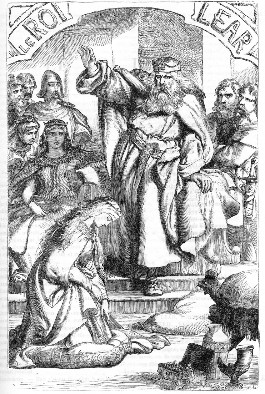 Le Roi Lear - (King Lear) - “” William Shakespeare tarafından tamamlanan eserler”deki illüstrasyon 1866 - Bu baskının çizimleri ve genel biçimi, Londra