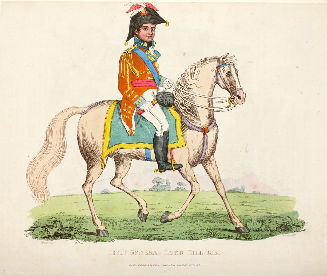Korgeneral Lord Hill KB, pub. Richard Evans, engr Romney, William Mudford