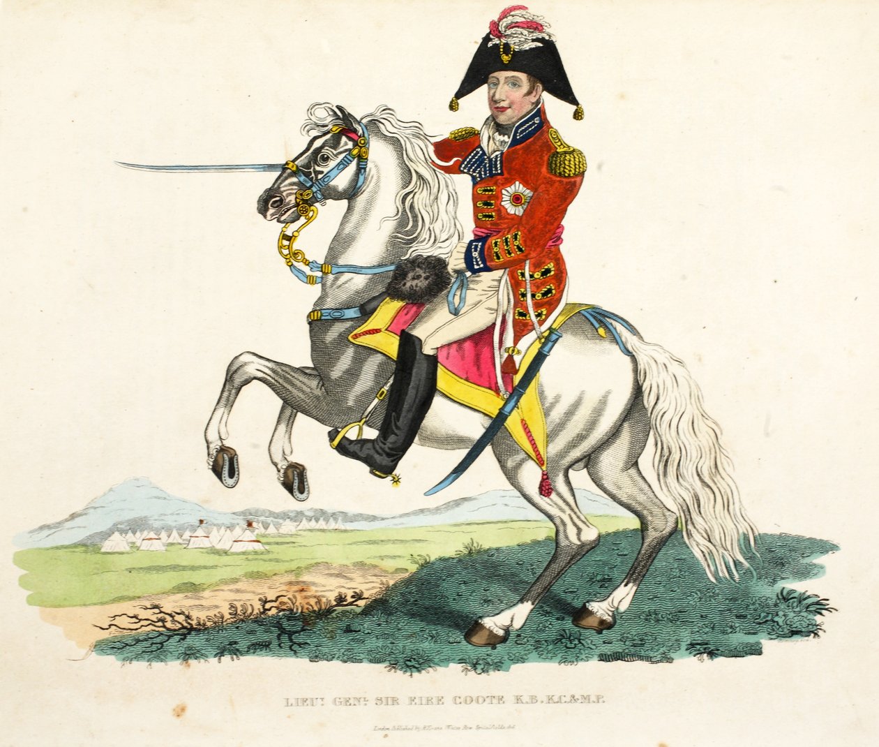 Korgeneral Sir Eire Coote KB, KC ve MP, pub. Richard Evans, engr Romney, William Mudford