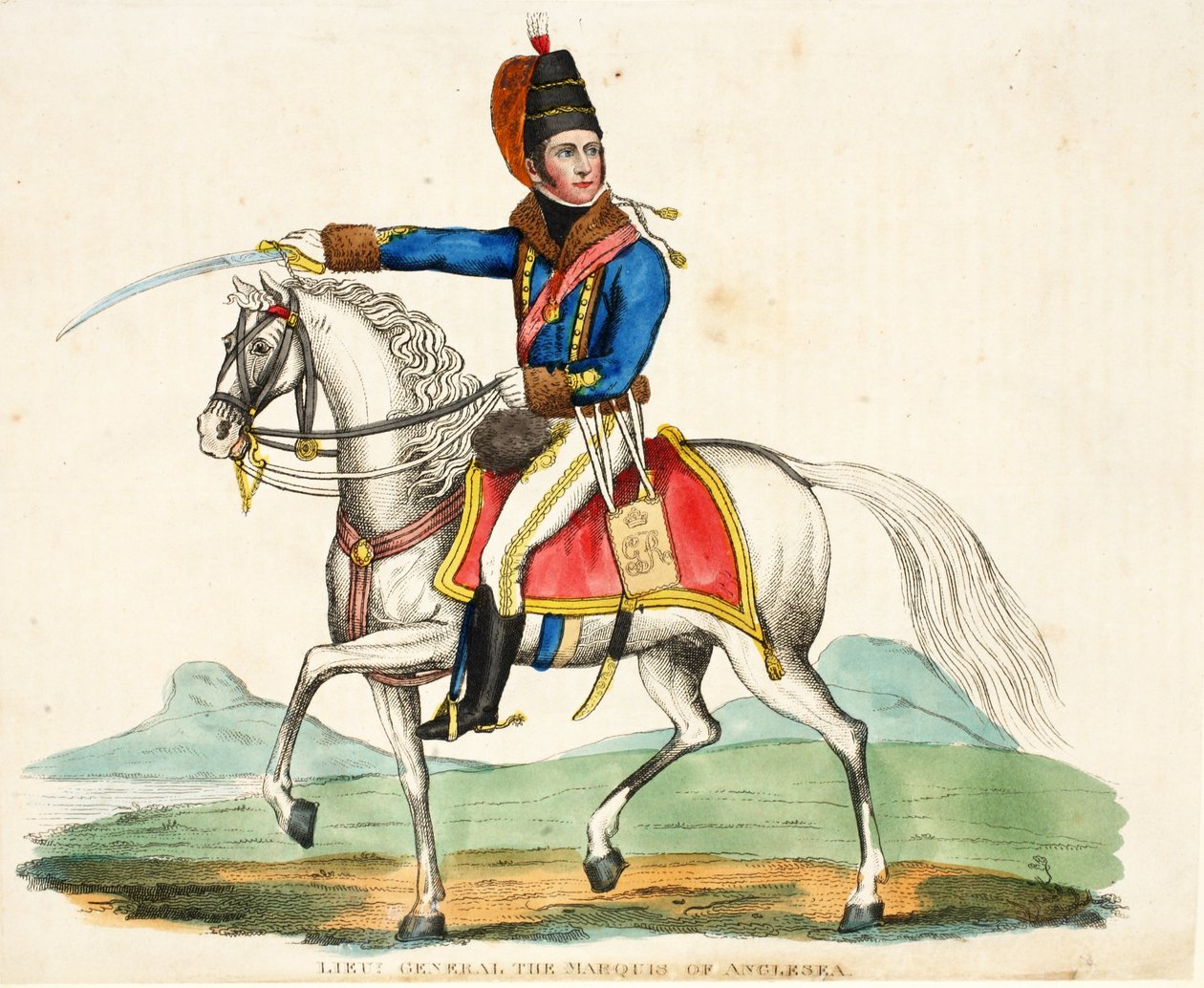 Korgeneral Anglesea Marquis, pub. Richard Evans, engr Romney, William Mudford