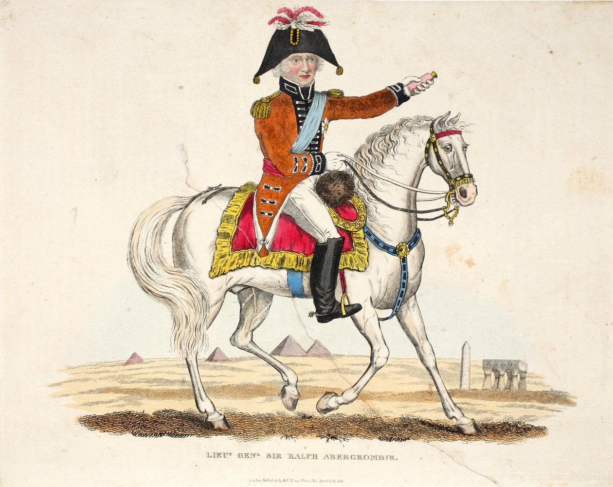 Korgeneral Sir Ralph Abercrombie, Richard Evans tarafından pub, Romney tarafından oyulmuş, William Mudford tarafından Waterloo Savaşı