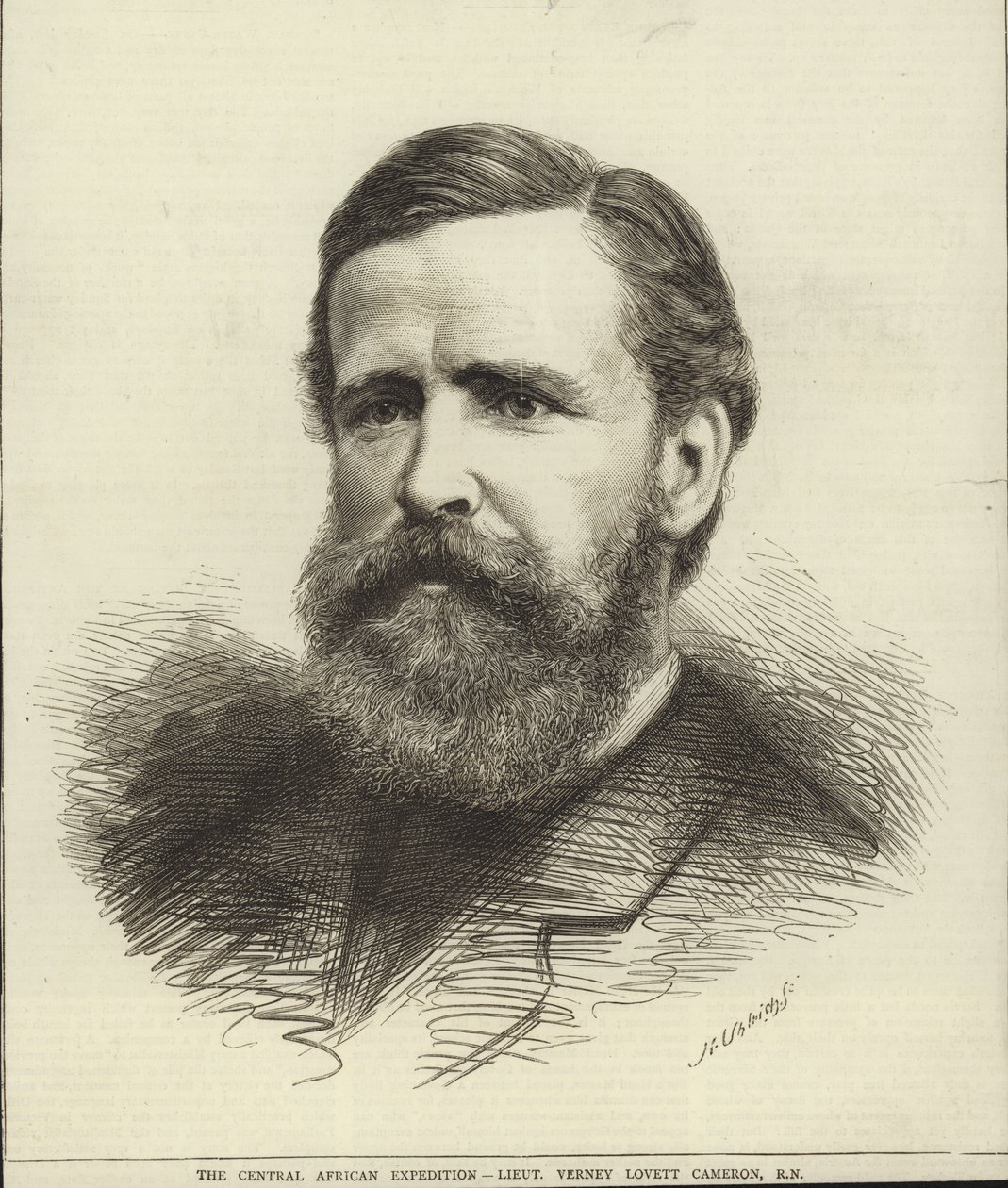 Teğmen Verney Lovett Cameron (gravür) by English School