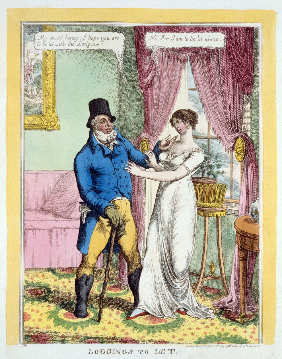 Lojmanlar Let, pub. 1814 (el renkli gravür) by English School