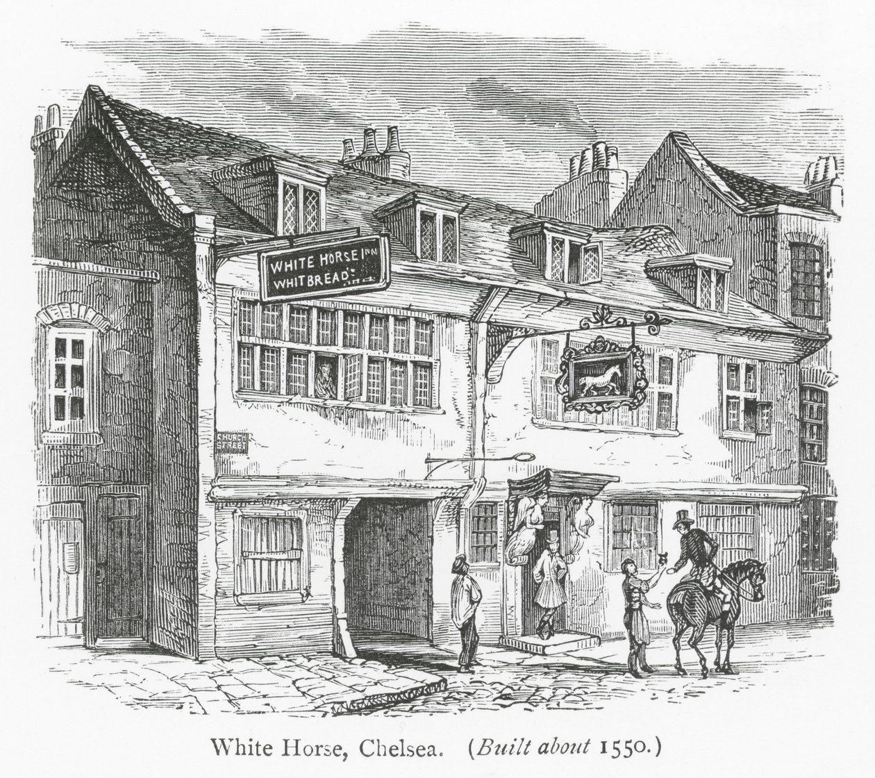 Londra Kulüpleri: White Horse, Chelsea (gravür) by English School