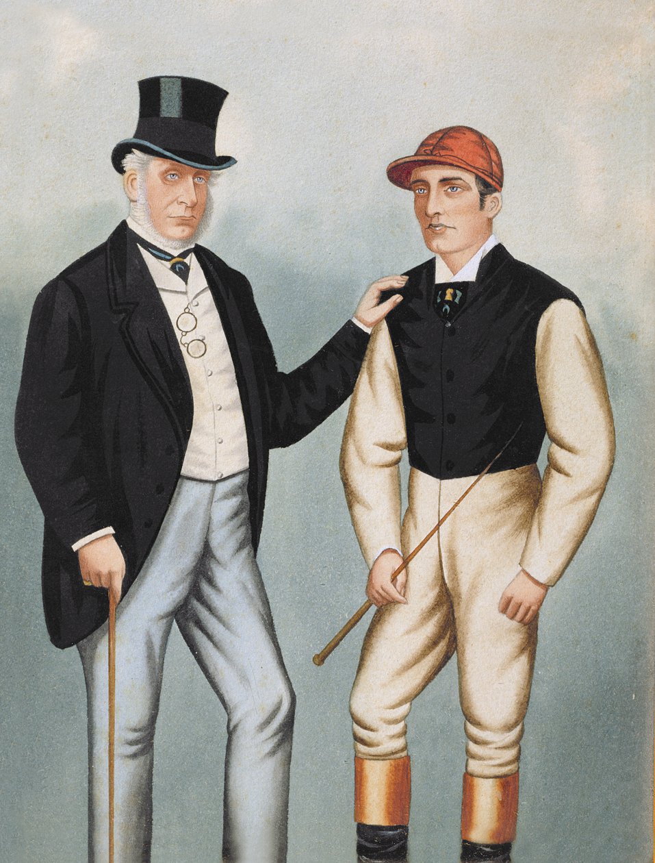 Lord Falmouth ve Fred Archer (1857-1886) (kağıt üzerinde wc) by English School