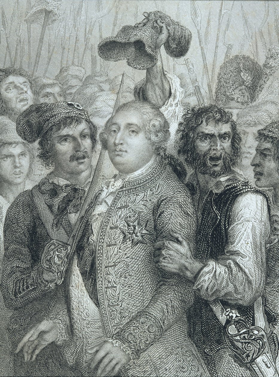 Louis XVI (1754-93), King of France, taken by the People from the Tuileries Palace on 20th June 1792  by English School
