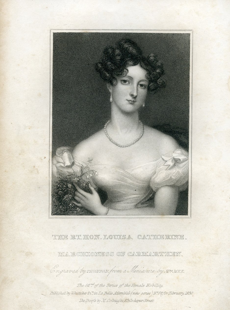 Louisa Catherine Osborne, Leeds Düşesi, Carmarthen Markizi, 1830 by English School