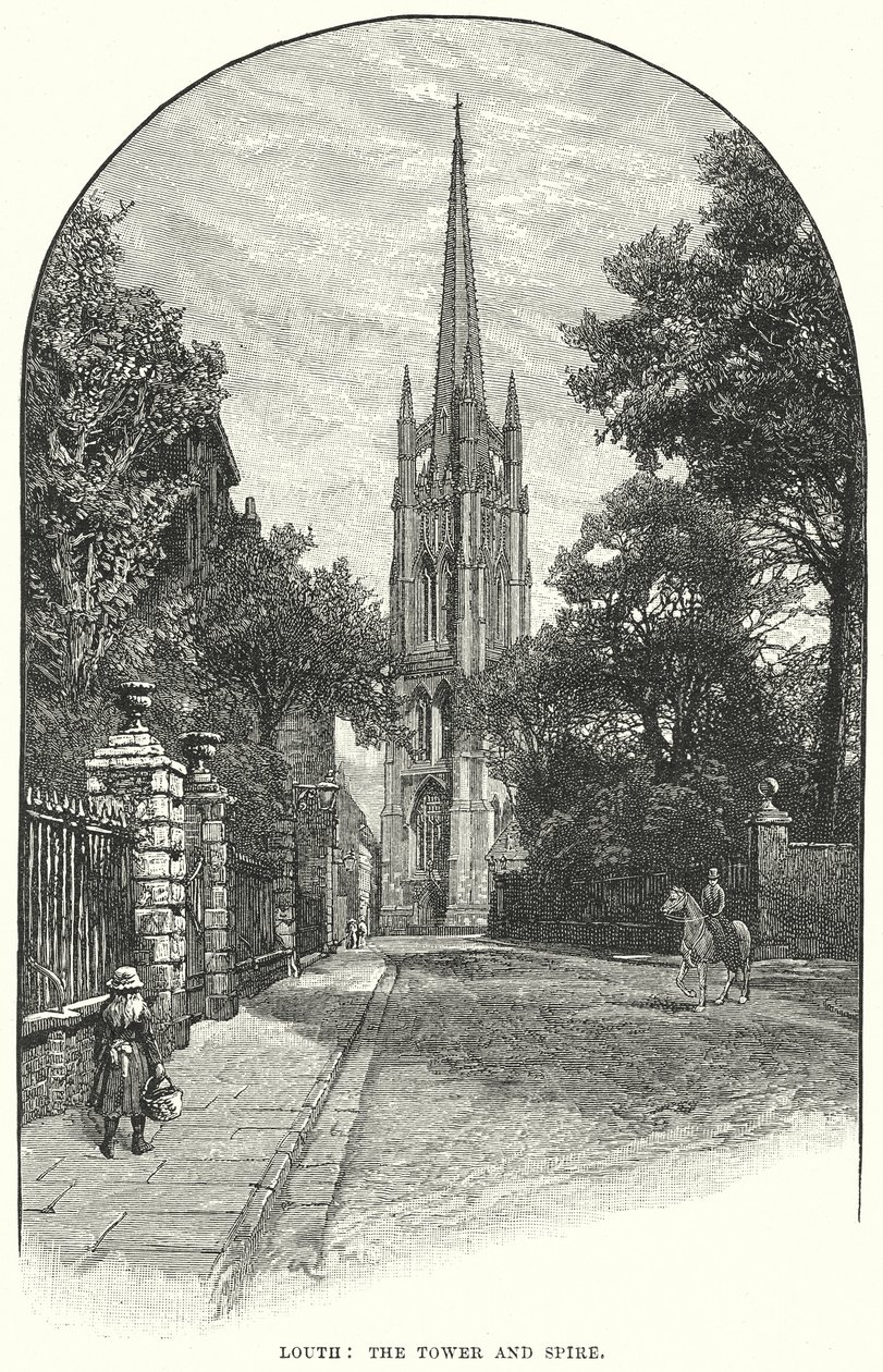 Louth: Kule ve Spire (gravür) by English School