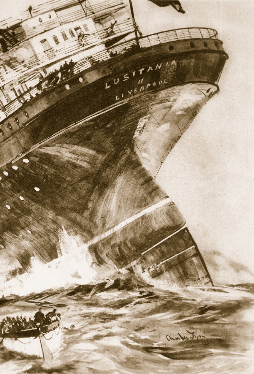 Lusitanya, 1914-19 by English School