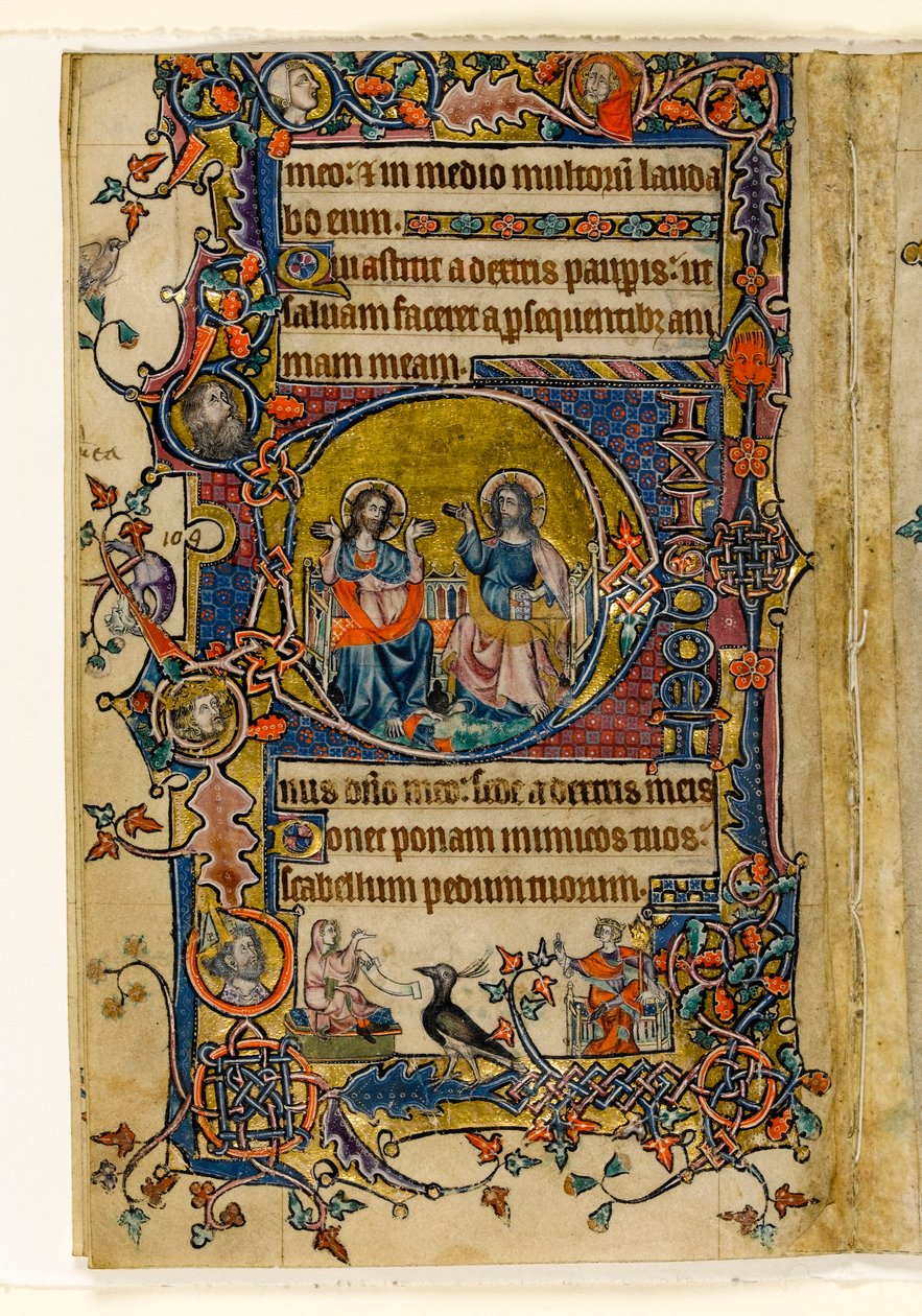 MS 1-2005, fol. 161v: The Father and Oğul, Macclesfield Psalter, Use of Sarum, East Anglia, c.1330