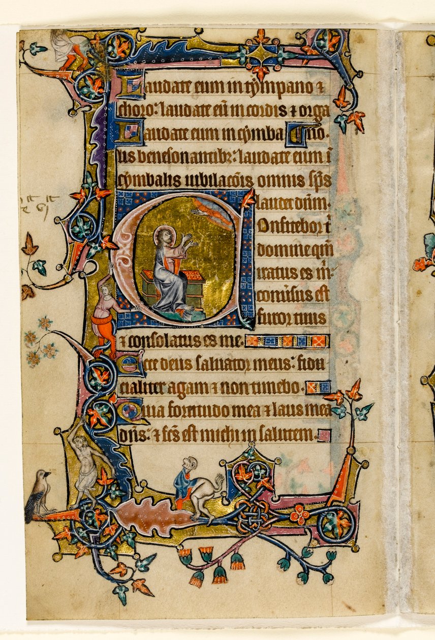 MS 1-2005, fol. 207v: Isaiah Praying, Macclesfield Psalter, Use of Sarum, East Anglia, c.1330