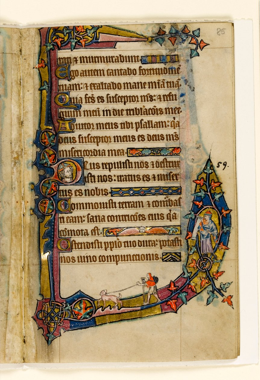 MS 1-2005, fol. 85r: Köpekli bir Penitant, Macclesfield Psalter