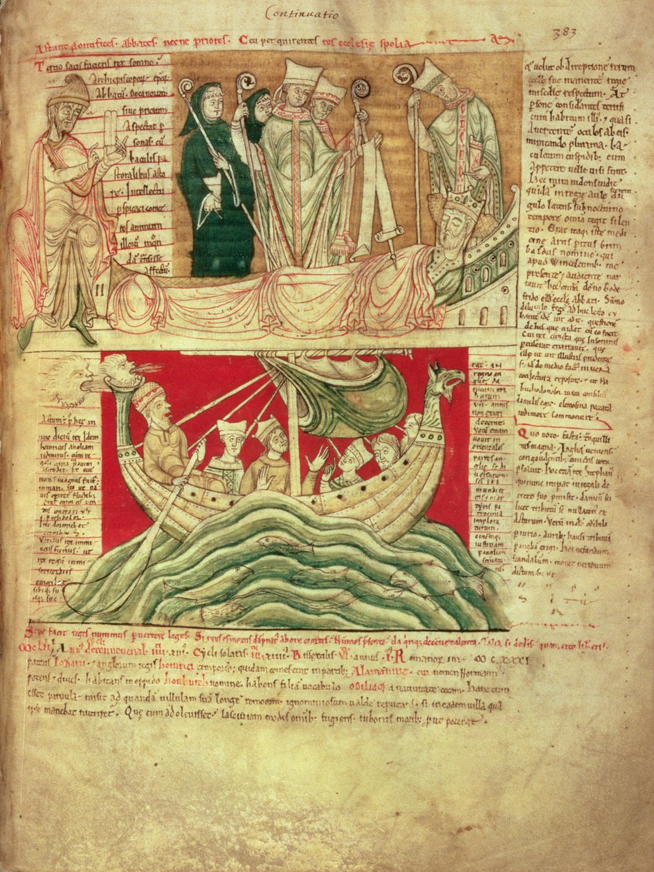 MS CCC 157 s.383 Worcester Chronicle, c.1130-40 (parşömen), 1130