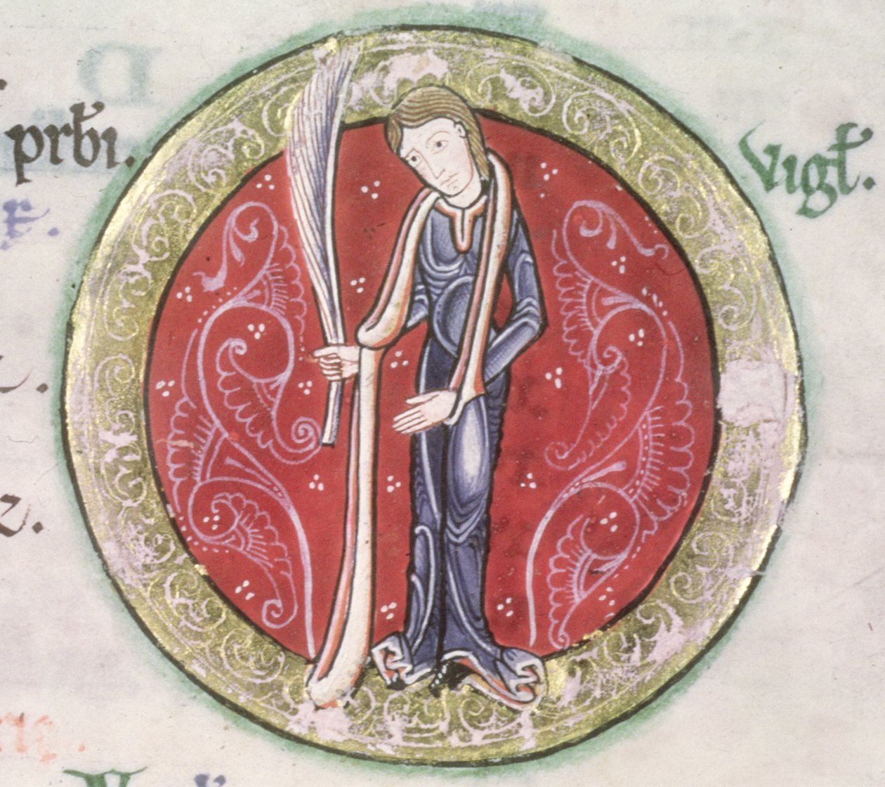 MS Hunter 229 f.4v Virgo, the Hunterian Psalter