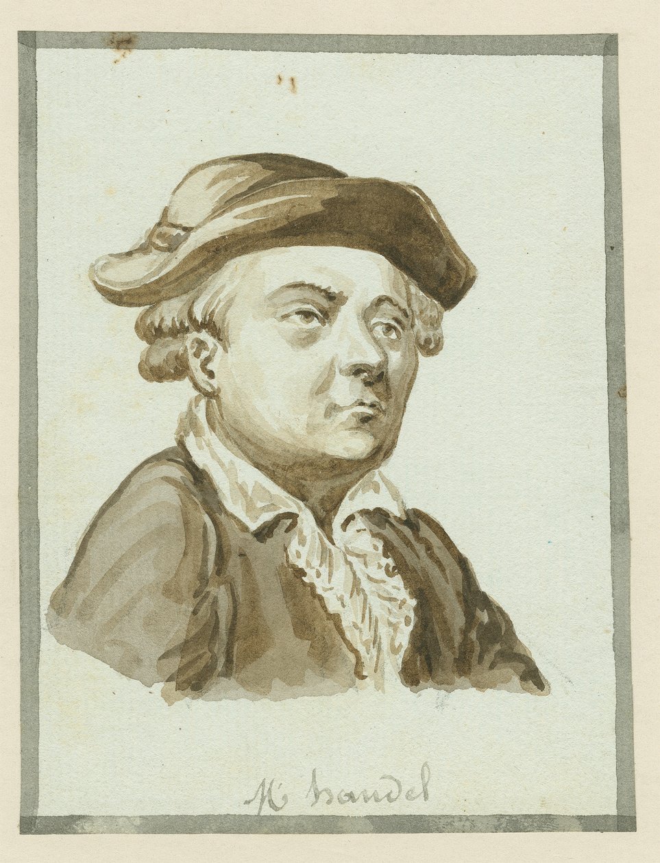 M. Handel, 19. yüzyıl ortası (kağıt üzerine mürekkep) by English School
