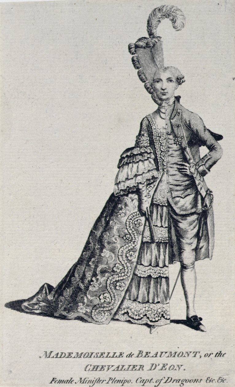 Matmazel de Beaumont veya Chevalier dEon, c.1762-63 by English School